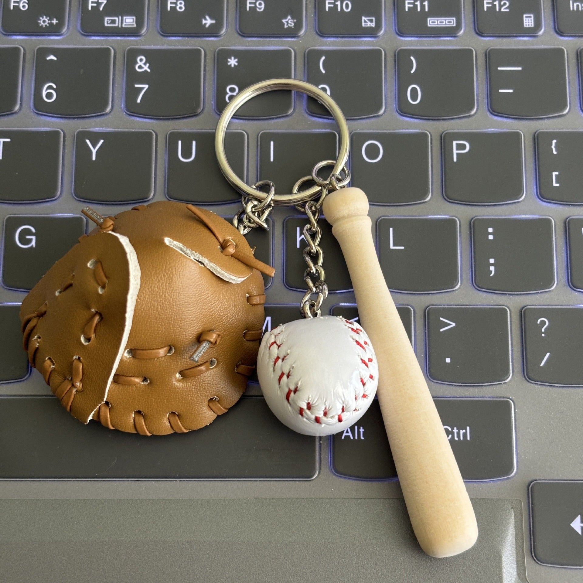 Wholesale Mini Cross-border Explosions Baseball Keychain Bag Pendant Softball Gloves Softball Baseball Pendant